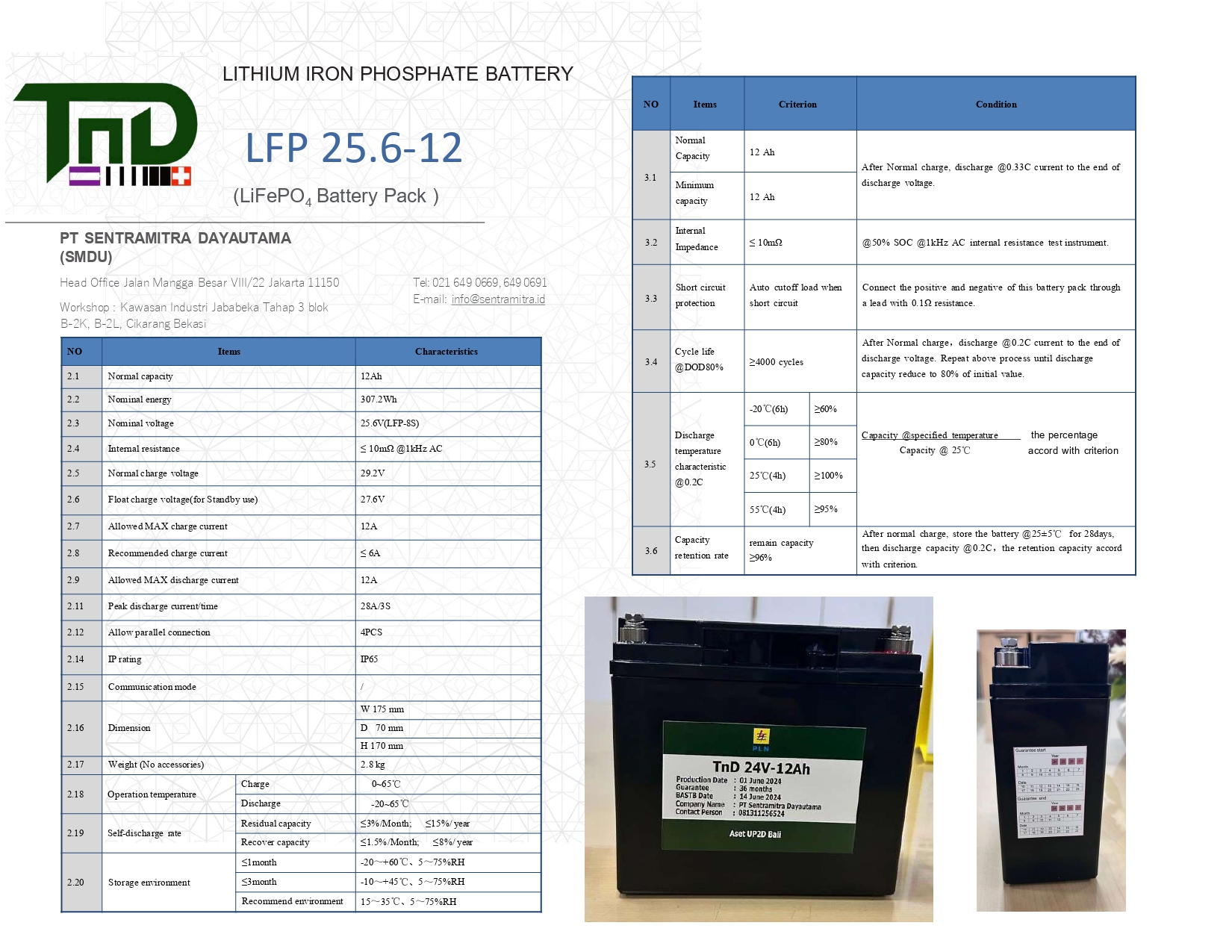 TND LFP 25,6V 12Ah
